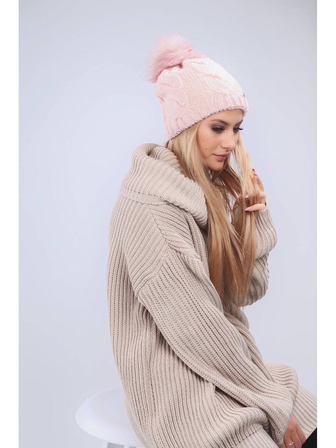 Hellrosa Wintermütze C9 – Online-Shop – Boutique